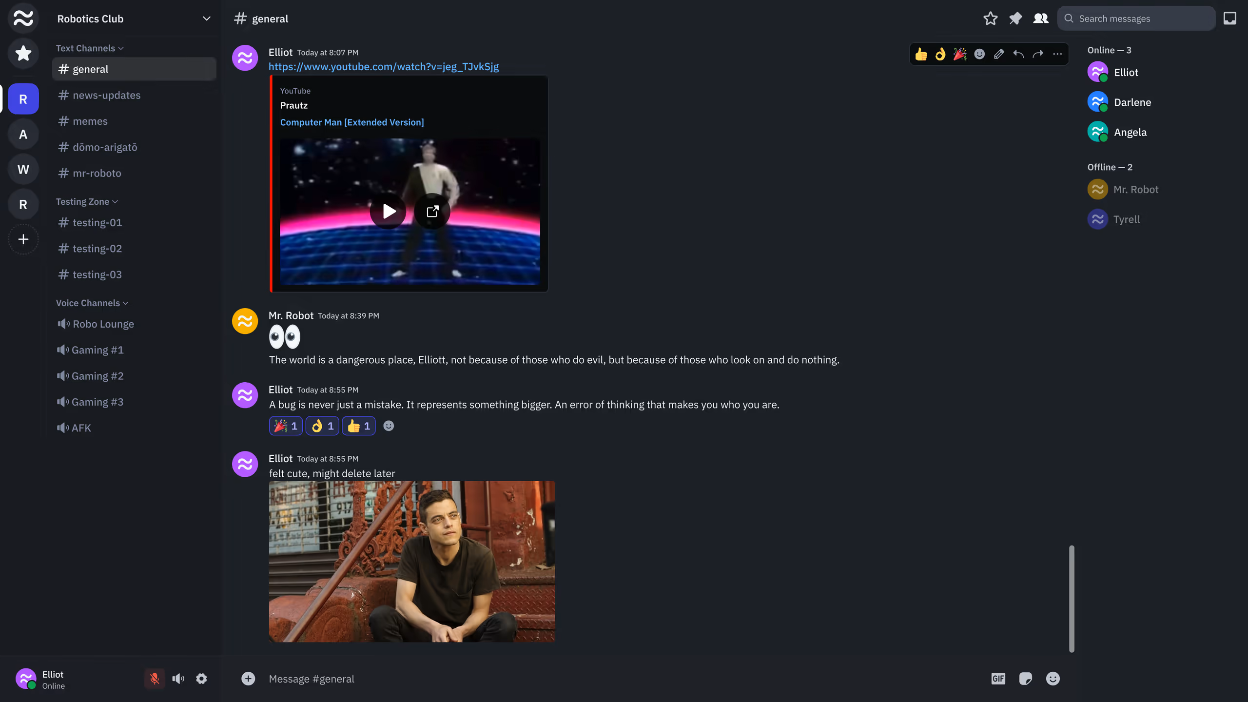 Beta Flux desktop app showing a community chat